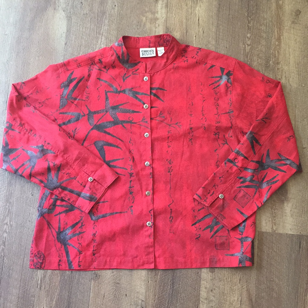 Red Button Down